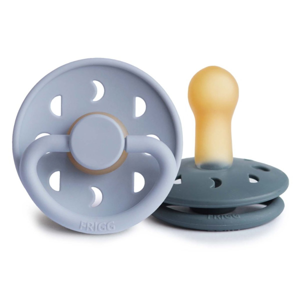 Πιπίλες Καουτσούκ Φυσιολογικές 6Μ+ (Σετ 2τμχ) Frigg Moon Phase Powder Blue/Slate