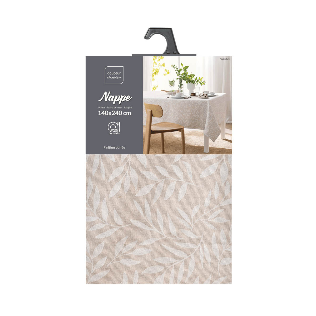 Τραπεζομάντηλο (140X240) L-C Naya Naturel 1723500 Home Λευκά Είδη Κουζίνας & Τραπεζαρίας Τραπεζομάντηλα Spitishop