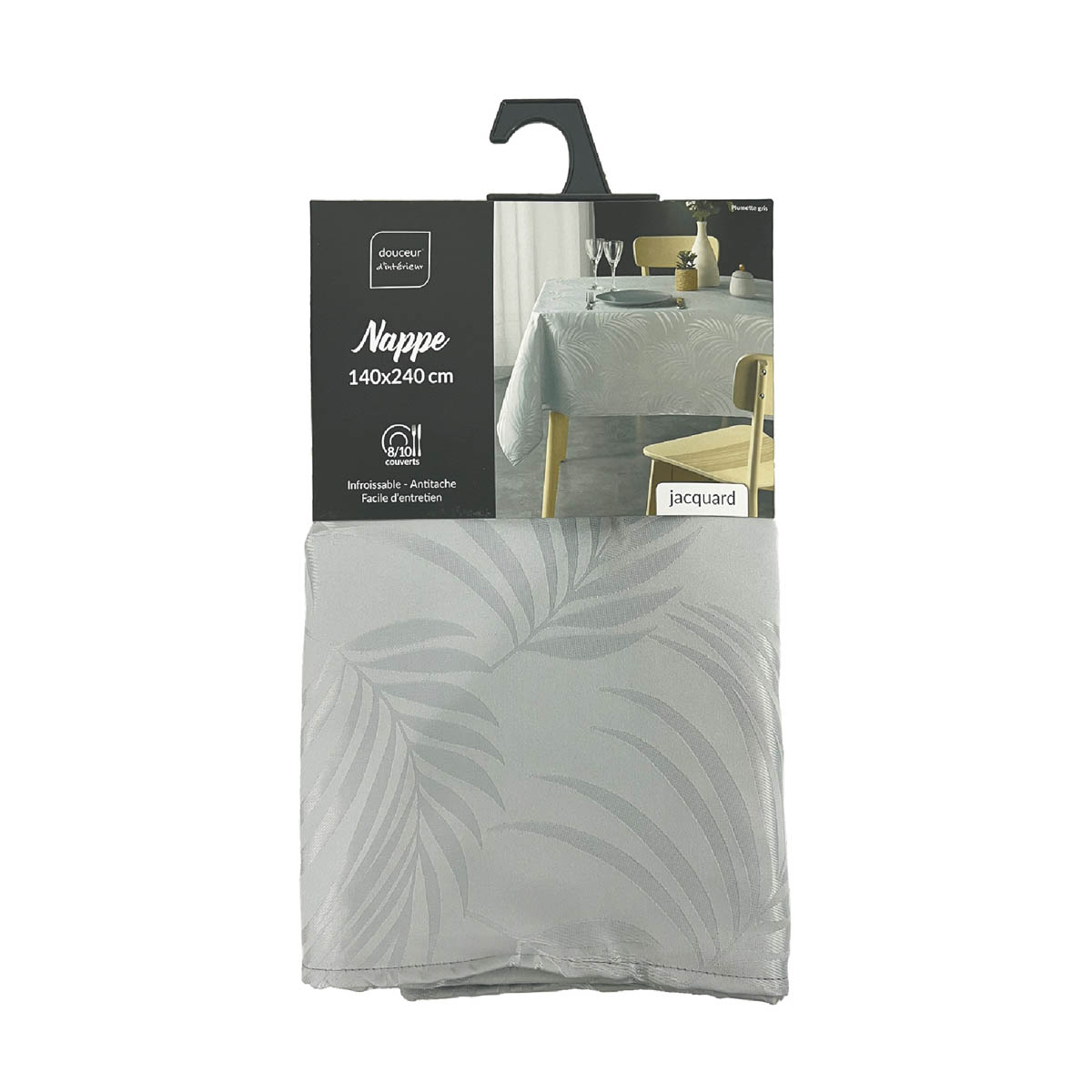 Αλέκιαστο Τραπεζομάντηλο (140X240) L-C Plumette Grey 1723040 Home Λευκά Είδη Κουζίνας & Τραπεζαρίας Τραπεζομάντηλα Spitishop