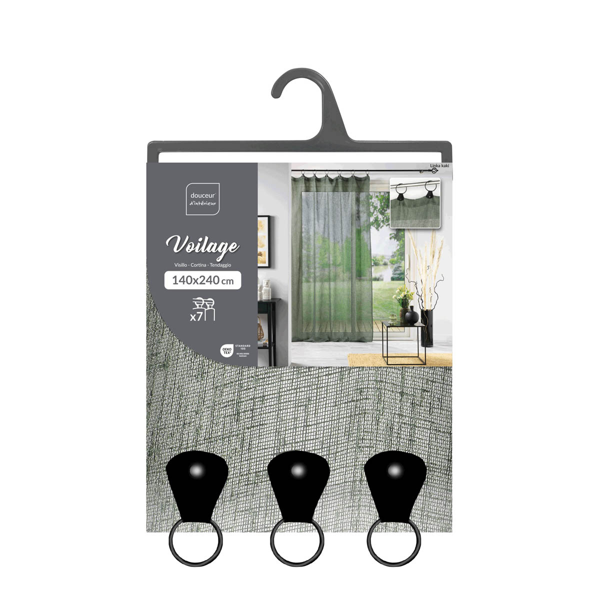 Κουρτίνα (140X240) με Τρουκς L-C Link Khaki 1626834 Home Κουρτίνες Σαλονιού Spitishop
