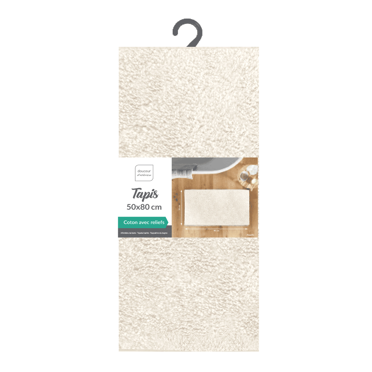 Πατάκι Μπάνιου (50X80) L-C Mael Naturel 1802333 Home Μπάνιο Πατάκια Spitishop