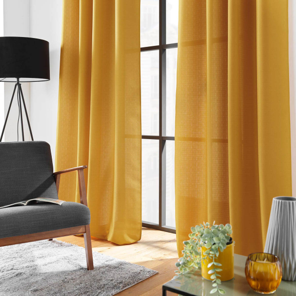Κουρτίνα (140x280) Με Τρουκς L-C Soline Ochre 1612710