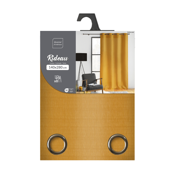 Κουρτίνα (140x280) Με Τρουκς L-C Soline Ochre 1612710