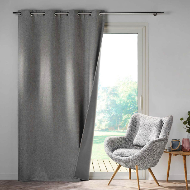 Θερμομονωτική Κουρτίνα Συσκότισης (140x260) Με Τρουκς L-C Crepuscule Grey 1609775