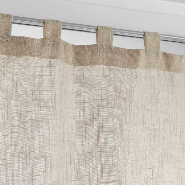 Σετ Κουρτίνες Παραθύρου (60x160) L-C Με Τιράντες L-C Haltona Hazelnut 1625253