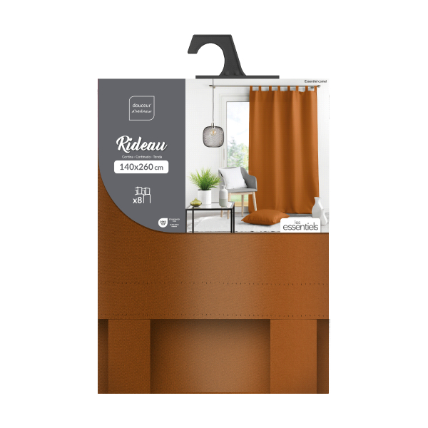 Κουρτίνα (140x260) Με Τιράντες L-C Essentiel Camel Brown 1612667