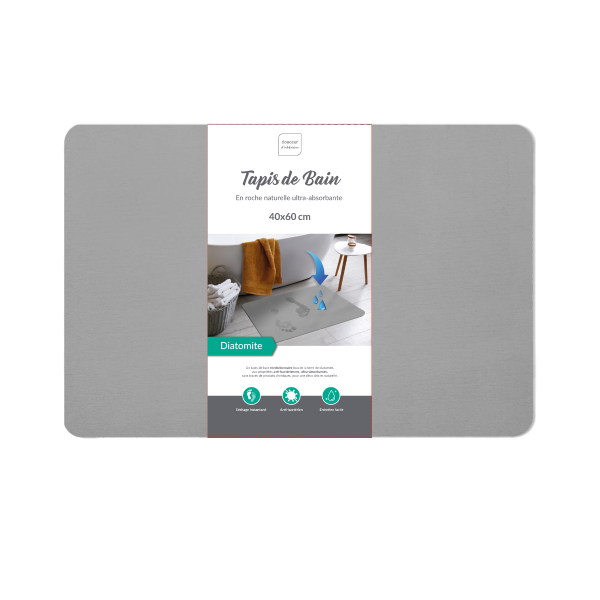 Πατάκι Μπάνιου Διατομίτη (40x60) L-C Diatonella Grey 1801811