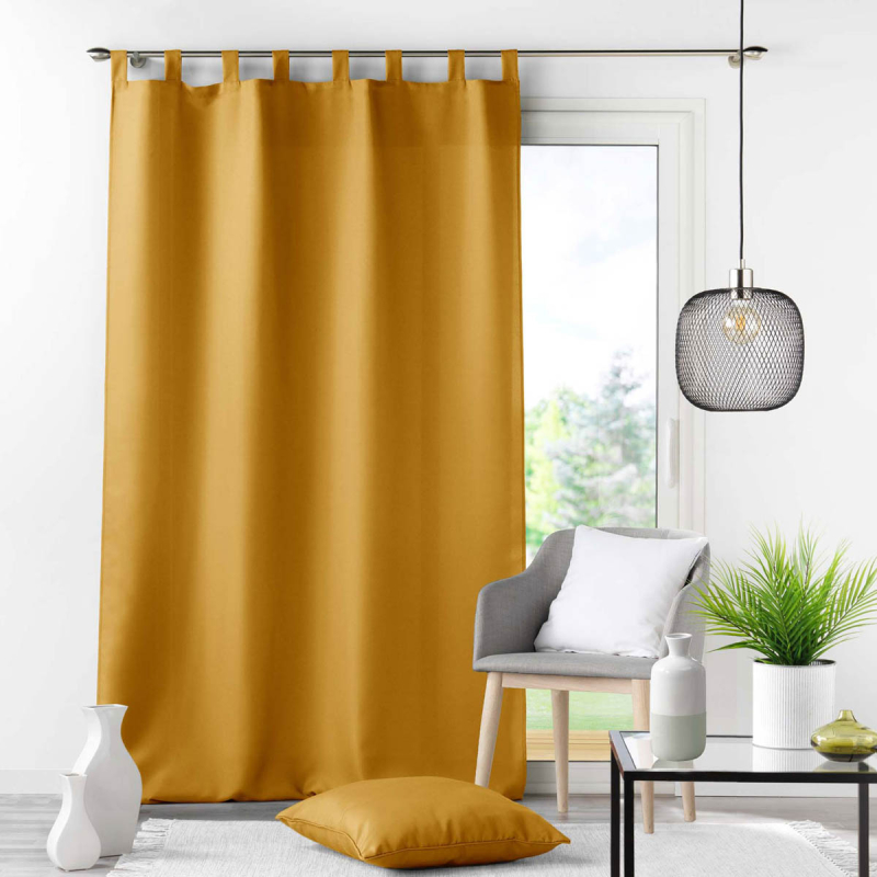 Κουρτίνα (140x260) Με Τιράντες L-C Essentiel Ochre 1612636