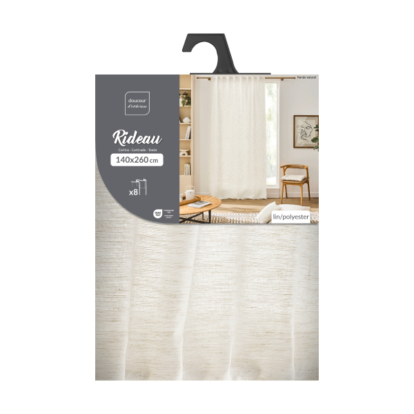 Κουρτίνα (140x260) Με Τρουκς L-C Nando Naturel 1612955