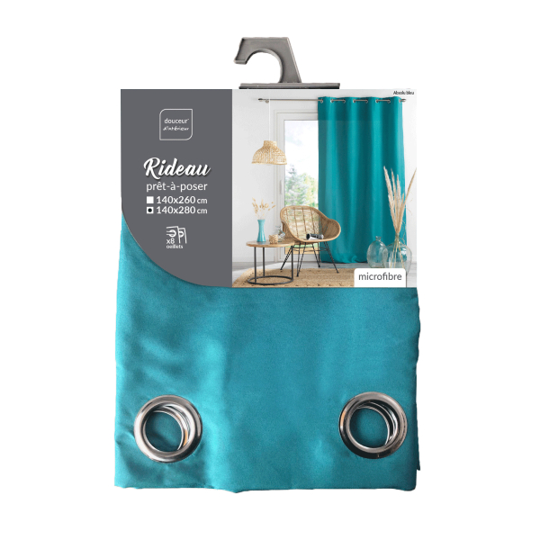 Κουρτίνα (140x280) Με Τρουκς L-C Absolu Blue 1607301