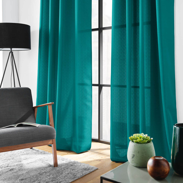 Κουρτίνα (140x280) Με Τρουκς L-C Soline Blue Peacock 1612705