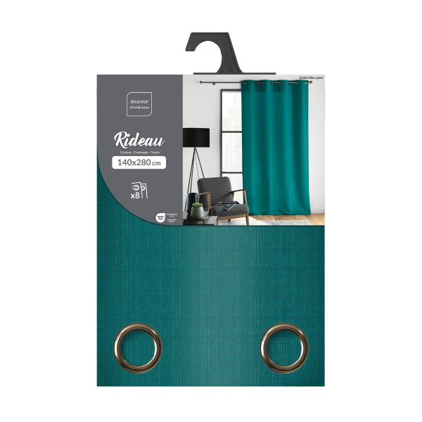 Κουρτίνα (140x280) Με Τρουκς L-C Soline Blue Peacock 1612705