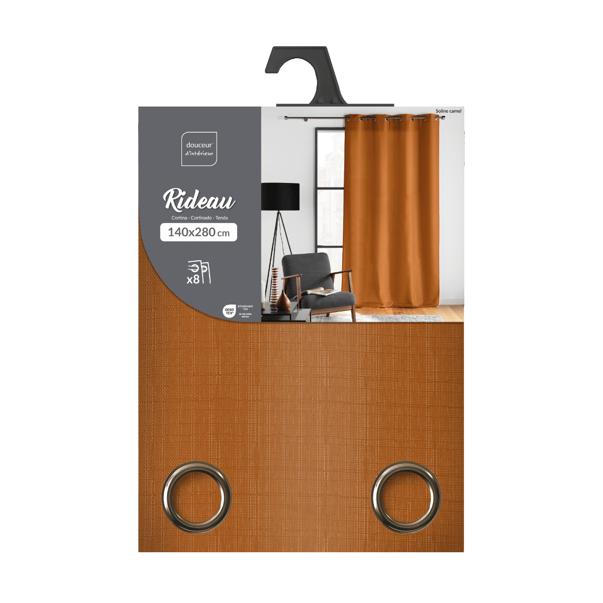 Κουρτίνα (140X280) με Τρουκς L-C Soline Camel Brown 1612708 Home Κουρτίνες Σαλονιού Spitishop