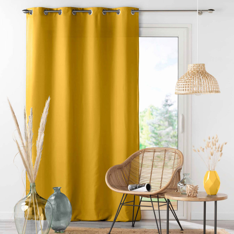 Κουρτίνα (140x280) Με Τρουκς L-C Absolu Mustard 1607302