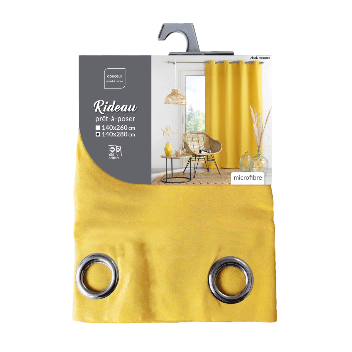 Κουρτίνα (140X280) με Τρουκς L-C Absolu Mustard 1607302 Home Κουρτίνες Σαλονιού Spitishop