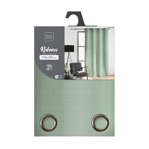 Κουρτίνα (140x280) Με Τρουκς L-C Soline Sage 1612703