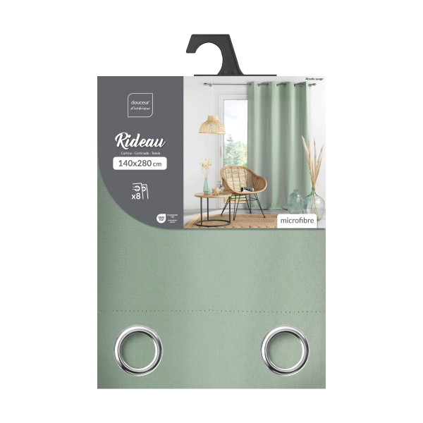 Κουρτίνα (140x280) Με Τρουκς L-C Absolu Sage 1611733