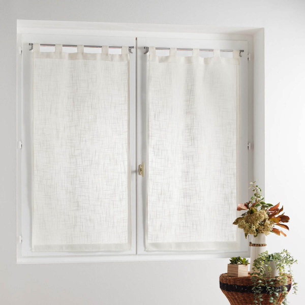 Σετ Κουρτίνες Παραθύρου (60x90) L-C Με Τιράντες L-C Haltona Natural 1625235
