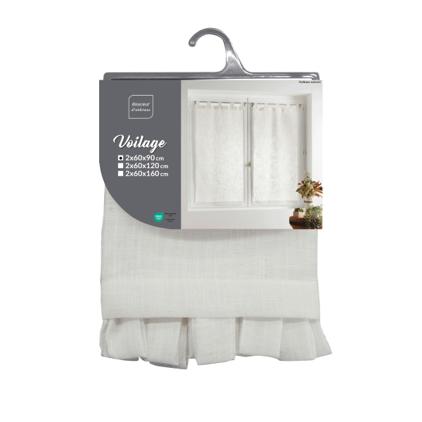 Σετ Κουρτίνες Παραθύρου (60x90) L-C Με Τιράντες L-C Haltona Natural 1625235