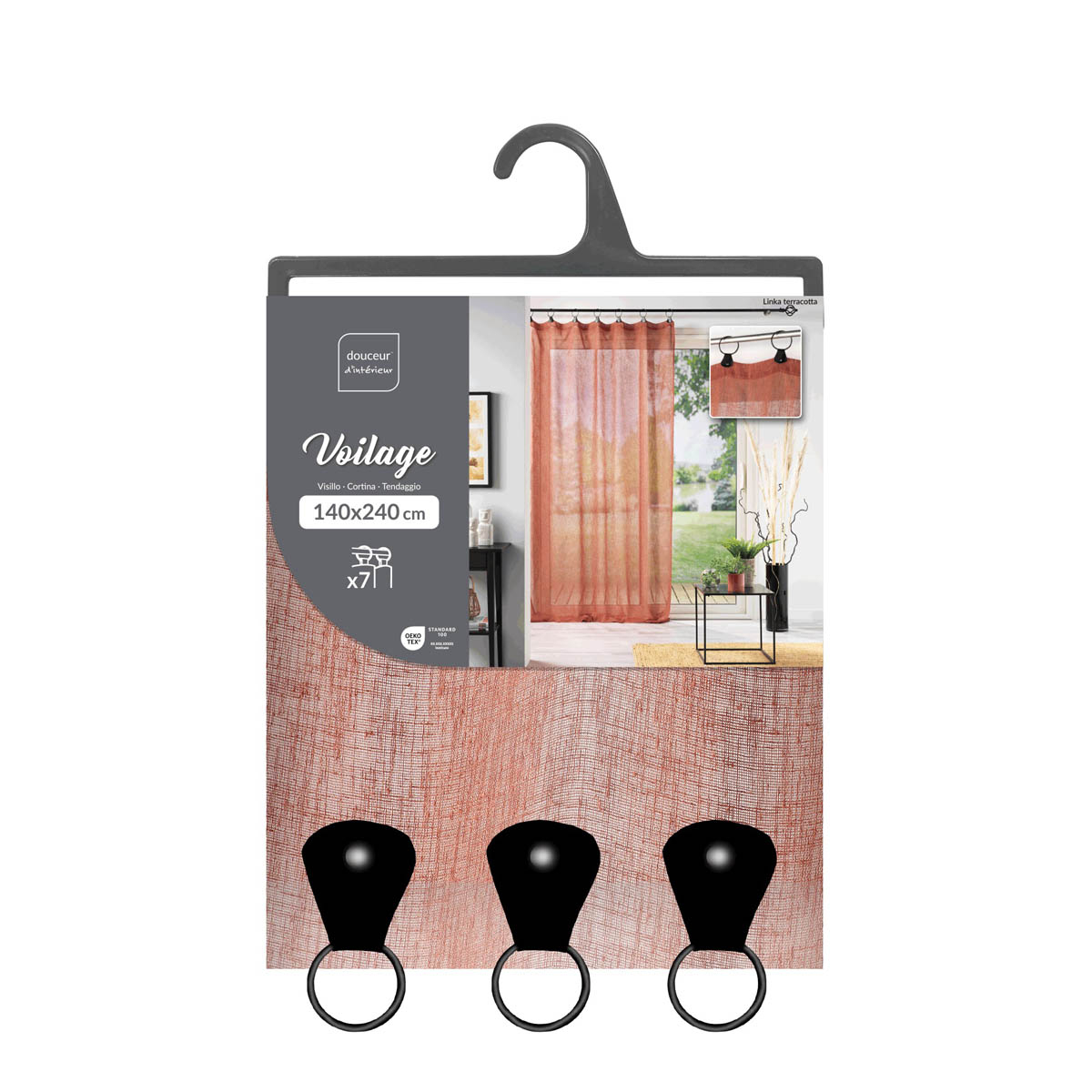 Κουρτίνα (140X240) με Τρουκς L-C Link Terracotta Orange 1626837 Home Κουρτίνες Σαλονιού Spitishop