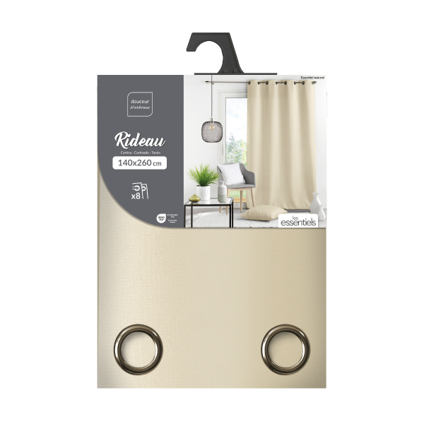 Κουρτίνα (140x260) Με Τρουκς L-C Essentiel Natural 1609130