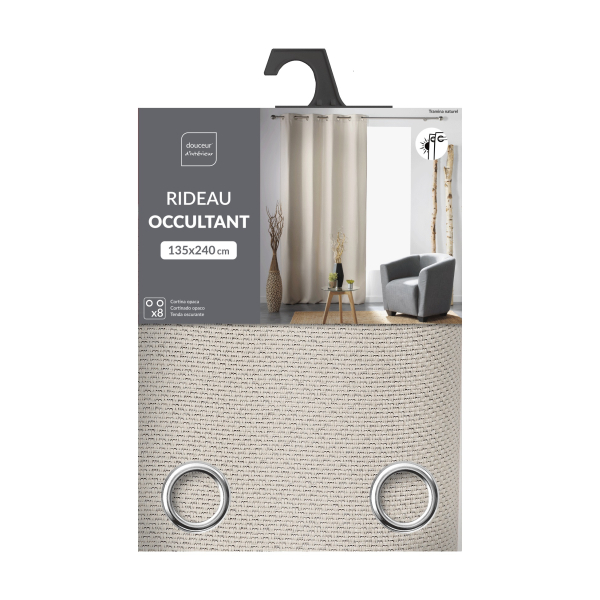 Κουρτίνα Συσκότισης (135x240) Με Τρουκς L-C Tramina Natural 1608921