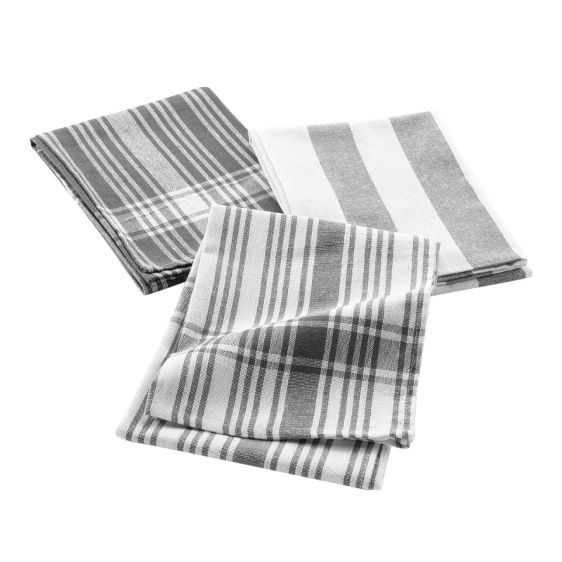 Ποτηρόπανα Κουζίνας (Σετ 3τμχ) L-C Bayado Charcoal Grey 1731294