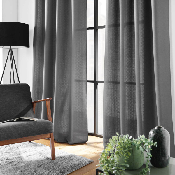 Κουρτίνα (140x280) Με Τρουκς L-C Soline Concrete Grey 1612704