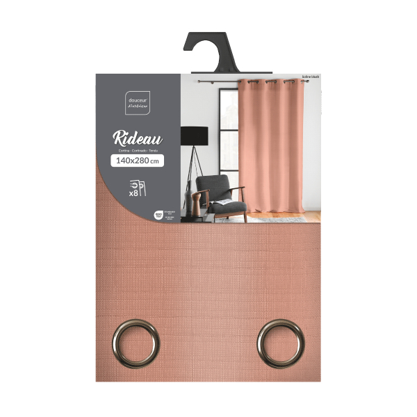 Κουρτίνα (140x280) Με Τρουκς L-C Soline Blush 1612713