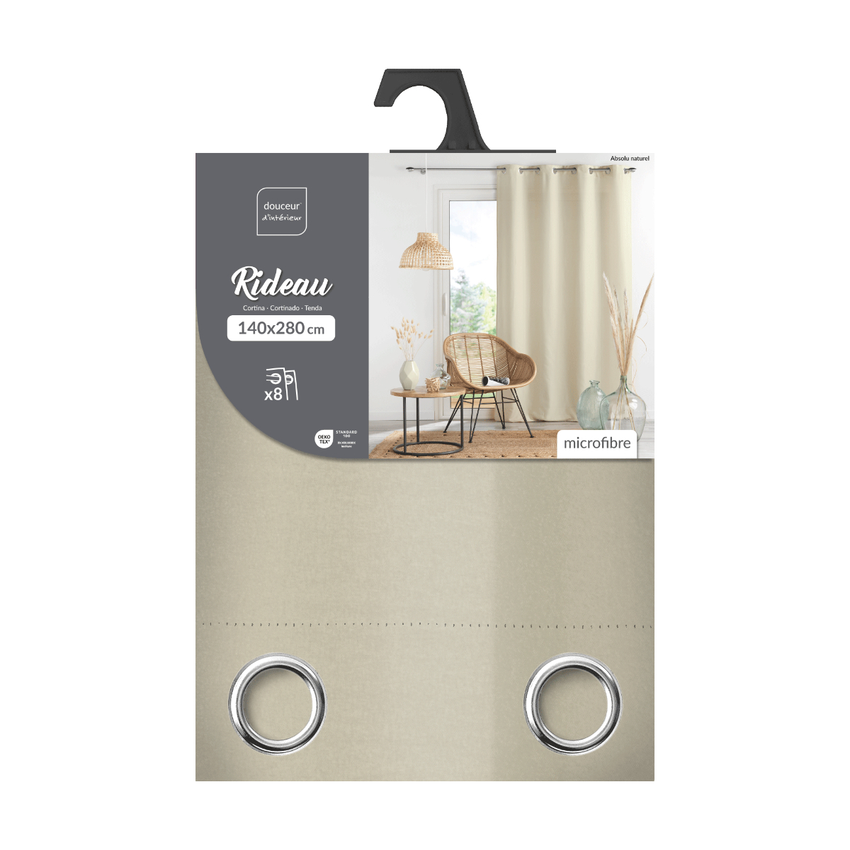 Κουρτίνα (140X280) με Τρουκς L-C Absolu Natural 1607297 Home Κουρτίνες Σαλονιού Spitishop