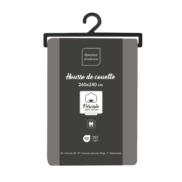 Παπλωματοθήκη King Size (240x260) L-C Percaline Steel 1644685