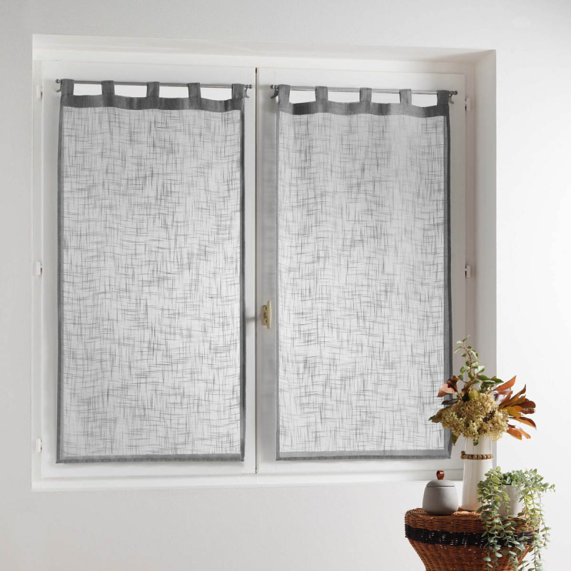 Σετ Κουρτίνες Παραθύρου (60x90) L-C Με Τιράντες L-C Haltona Grey 1625236