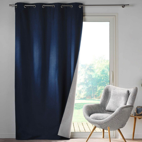 Θερμομονωτική Κουρτίνα Συσκότισης (140x260) Με Τρουκς L-C Crepuscule Blue 1609777