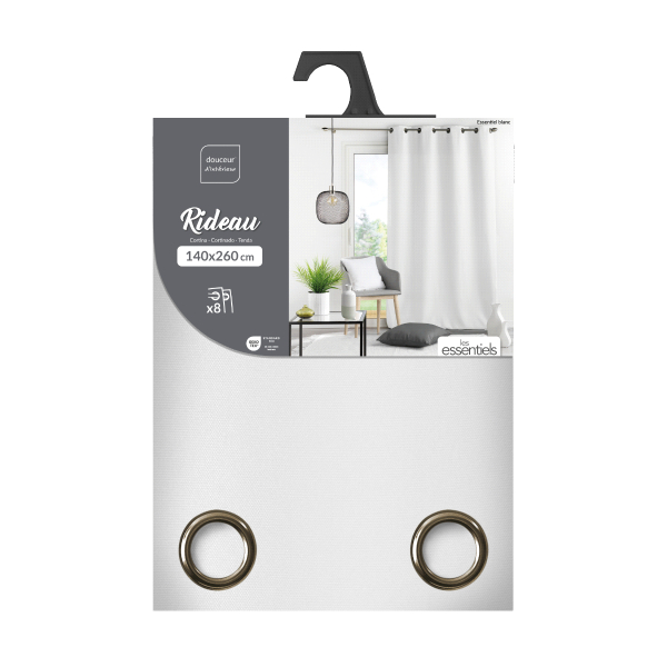 Κουρτίνα (140x260) Με Τρουκς L-C Essentiel White 1609128