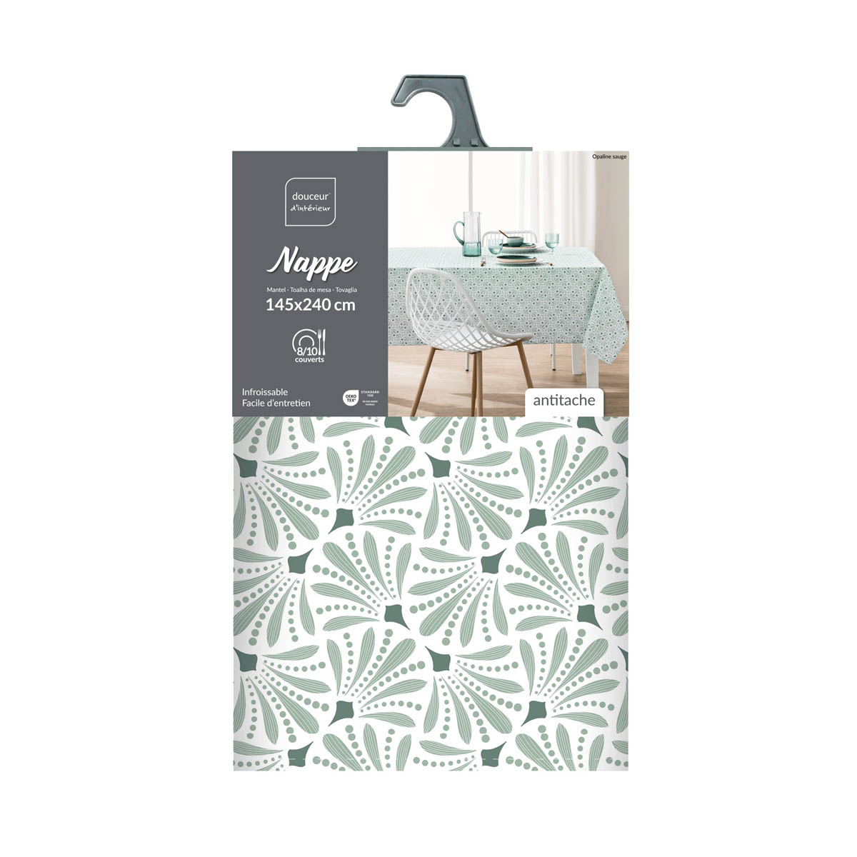 Αλέκιαστο Τραπεζομάντηλο (145X240) L-C Opaline Sauge 1723496 Home Λευκά Είδη Κουζίνας & Τραπεζαρίας Τραπεζομάντηλα Spitishop