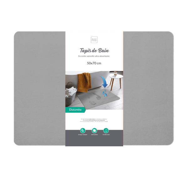 Πατάκι Μπάνιου Διατομίτη (50x70) L-C Diatonella Grey 1801816
