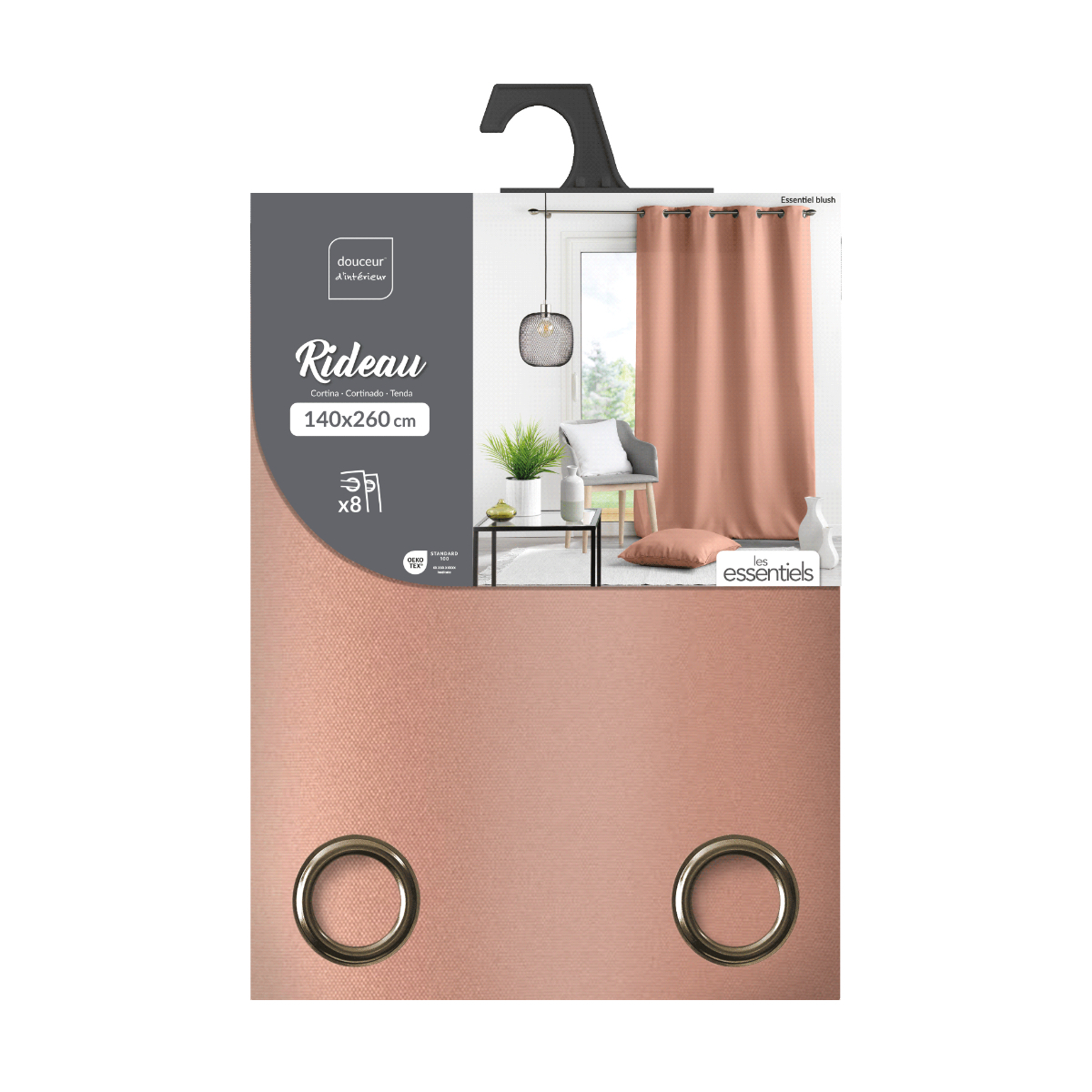 Κουρτίνα (140X260) με Τρουκς L-C Essentiel Blush 1612629 Home Κουρτίνες Σαλονιού Spitishop