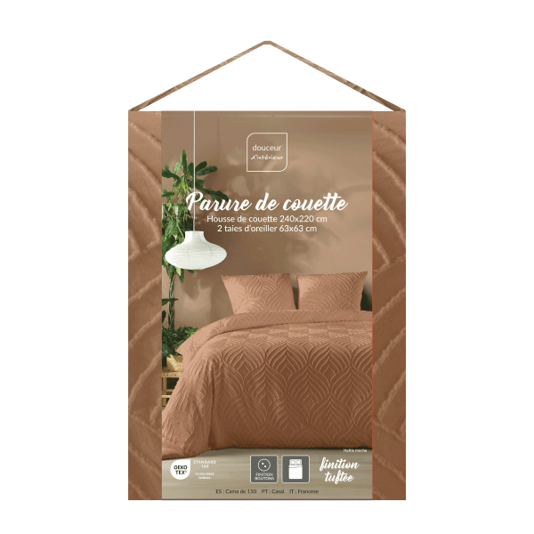 Παπλωματοθήκη Υπέρδιπλη (240x220) + Διακοσμητικές Μαξιλαροθήκες L-C Heltie Mocha 1645244