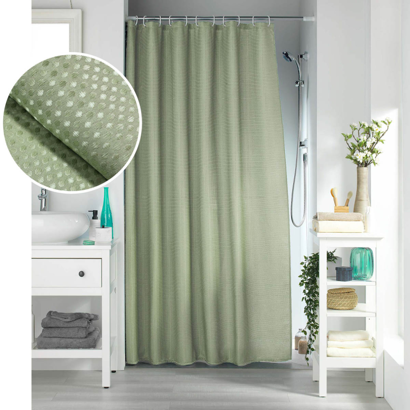 Κουρτίνα Μπάνιου (180x200) Με Κρίκους L-C Quartz Sage 1802213