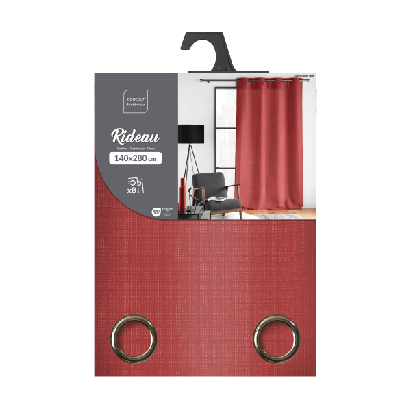 Κουρτίνα (140x280) Με Τρουκς L-C Soline Grenade 1612711