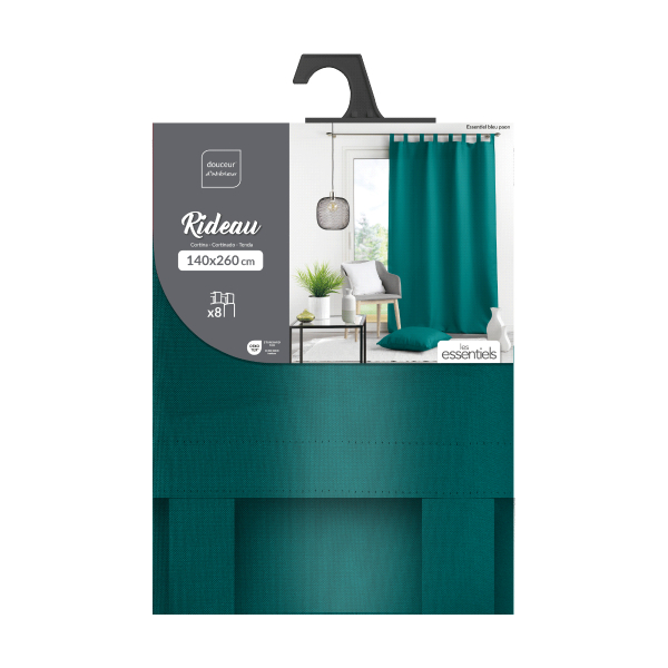 Κουρτίνα (140x260) Με Τιράντες L-C Essentiel Blue Peacock 1612666