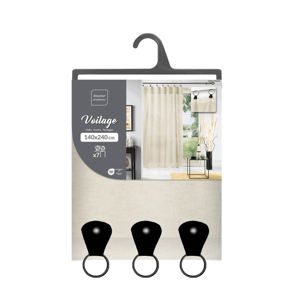Κουρτίνα (140x240) Με Τρουκς L-C Link Natural 1626933