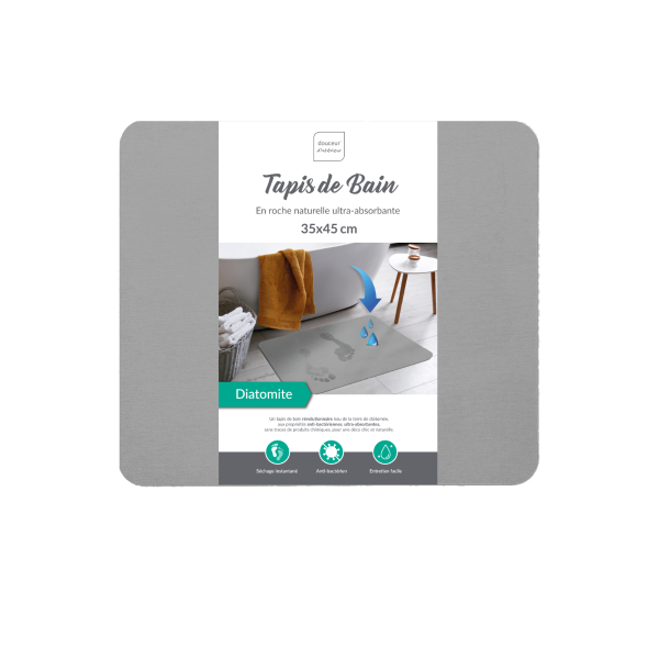 Πατάκι Μπάνιου Διατομίτη (35x45) L-C Diatonella Grey 1801447