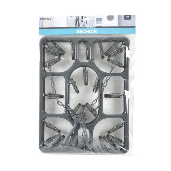 Απλώστρα Μπαλκονιού Κρεμαστή Με 26 Μανταλάκια L-C MEN176AT