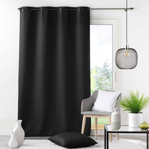 Κουρτίνα (140x260) Με Τρουκς L-C Essentiel Noir 1609135