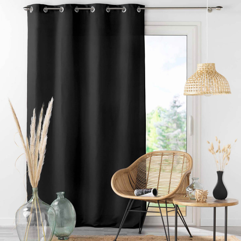 Κουρτίνα (140x280) Με Τρουκς L-C Absolu Black 1607298