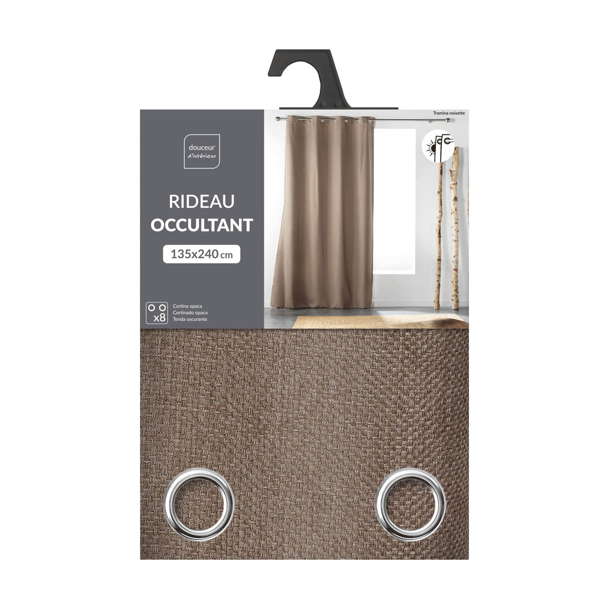 Κουρτίνα Συσκότισης (135X240) με Τρουκς L-C Tramina Hazelnut 1608923 Home Κουρτίνες Σαλονιού Spitishop