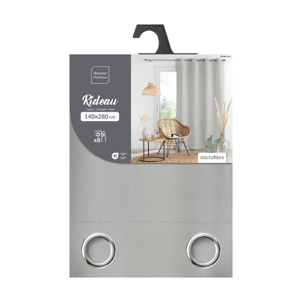 Κουρτίνα (140x280) Με Τρουκς L-C Absolu Grey 1607296