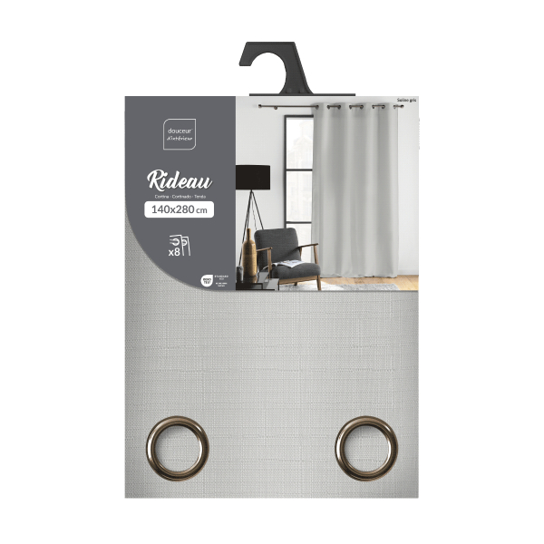 Κουρτίνα (140x280) Με Τρουκς L-C Soline Grey 1612706