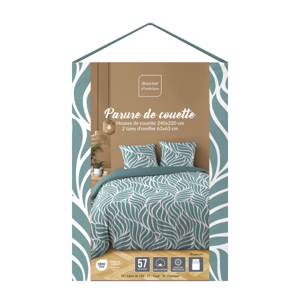 Παπλωματοθήκη Υπέρδιπλη (240x220) 2  Όψεων + Διακοσμητικές Μαξιλαροθήκες L-C Morgane Blue 1645207